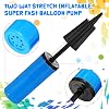 Honoson 16 Pzs 9 Pulgadas Bomba de Mano Portátil para Globos, Inflador de Aire Manual de Doble Acción para Decoración de Fiestas de Cumpleaños, Ejercicio, Pelotas de Yoga, Flotadores de Piscina, Azul 3