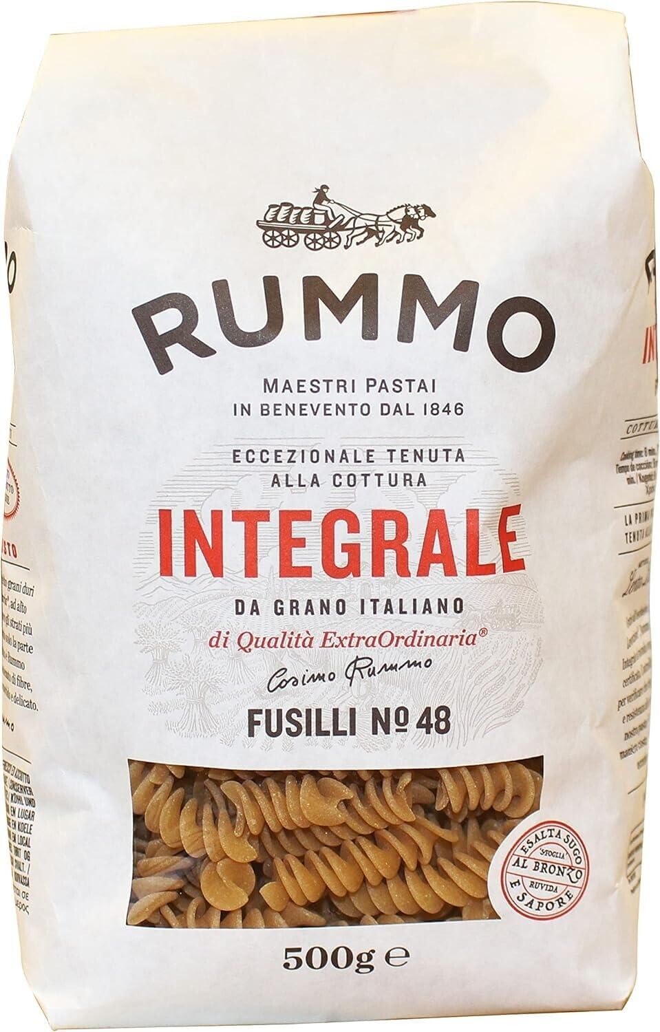 Rummo Pasta Integrale Confezione Prova, 4 diversi tipi di pasta integrale,Pasta Italiana 10x500g
