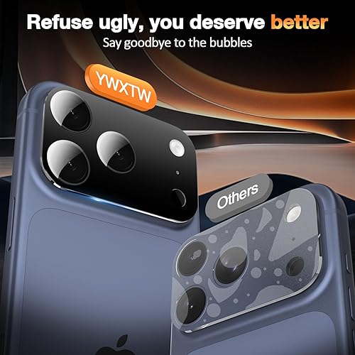 Miniatura 2 de YWXTW Protector de lente de cámara para iPhone 17 Pro, cobertura completa, protector de pantalla de lente de vidrio templado para iPhone 17 Pro
