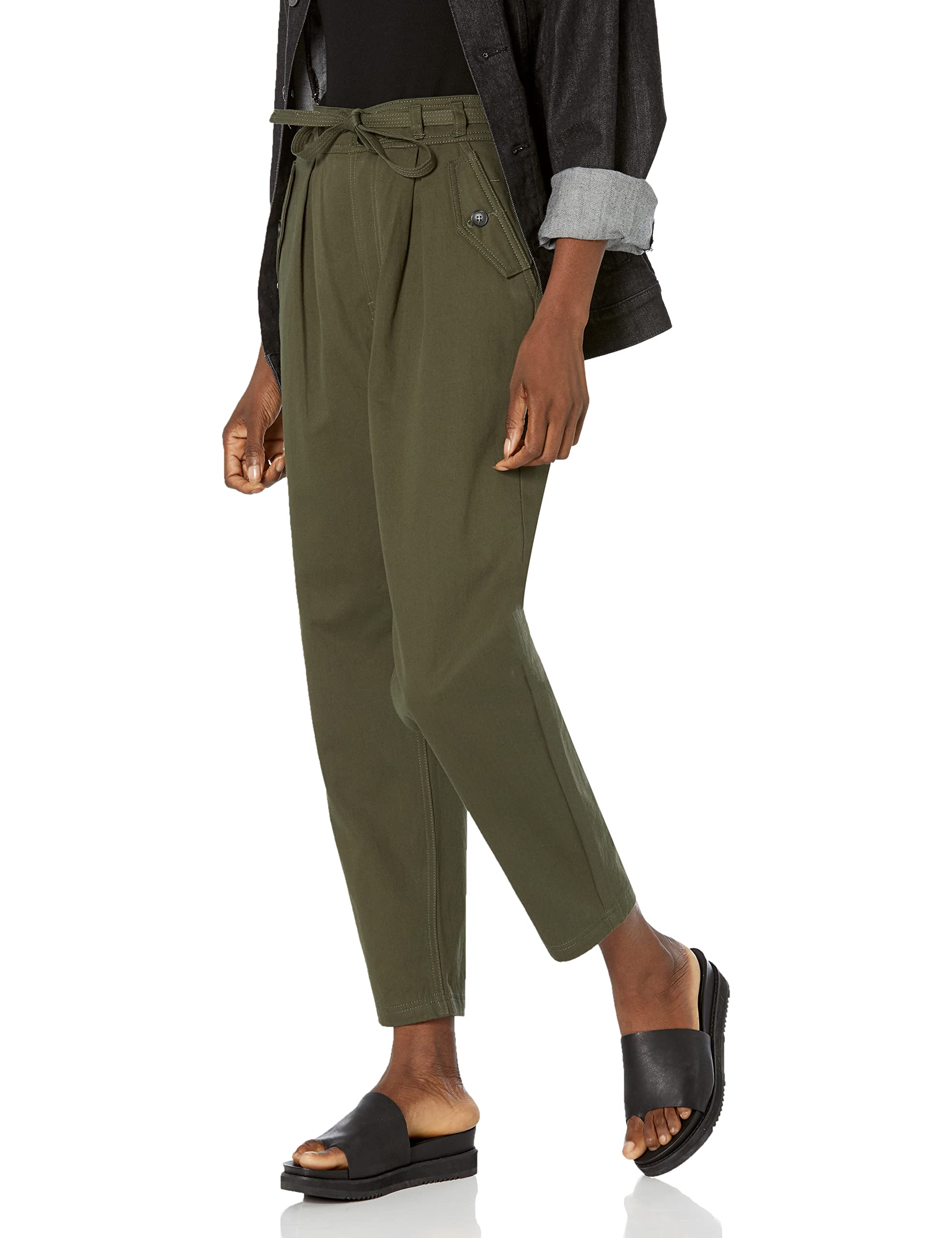 BLANKNYC Womens Pleated Pant with Self Tie
