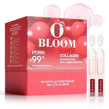 Salmon DNA Rejuvenating Serum 5000ppm PDRN + 2000ppm Marine Collagen, Glutathione, Niacinamide & 6x Hyaluronic Complex Korean Anti-Aging Ampoule for Radiance & Fine Lines 30 x 0.04 fl.oz