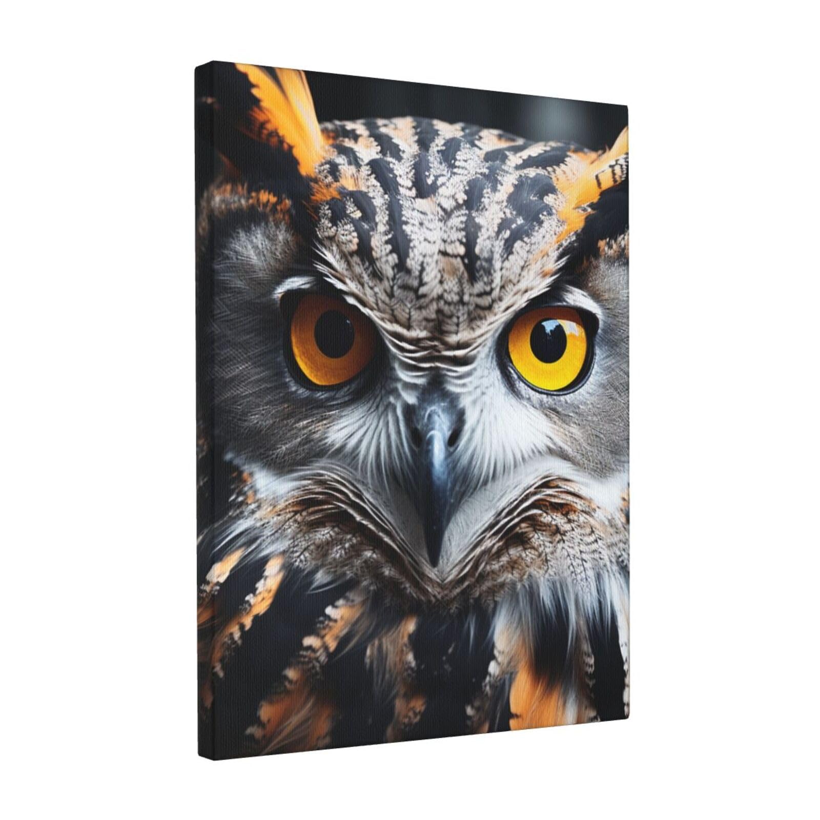 FodPand Owl Head Portrait Canvas Wall Art for Living Room Wall Decor 12"x16" Modern Artwork Painting Pictures Hanging Canvas Prints Aesthetic Wall Art for Bedroom Bathroom Office Wallart Decor