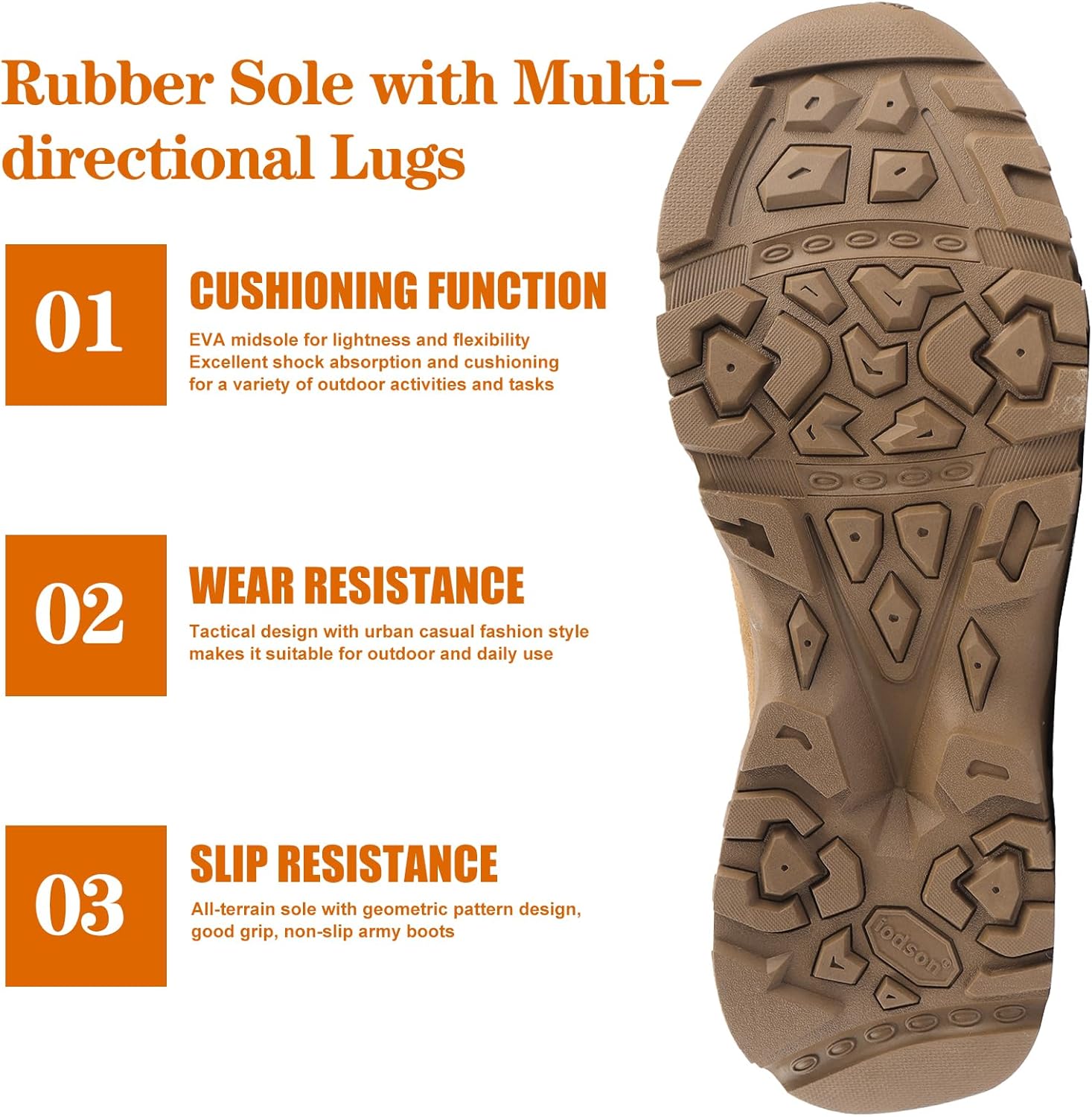 QUNLON Tactical Military Combat Boots Lightweight Desert Jungle Army Work Outdoor Motorcycle Boots Side Zipper - Image 5