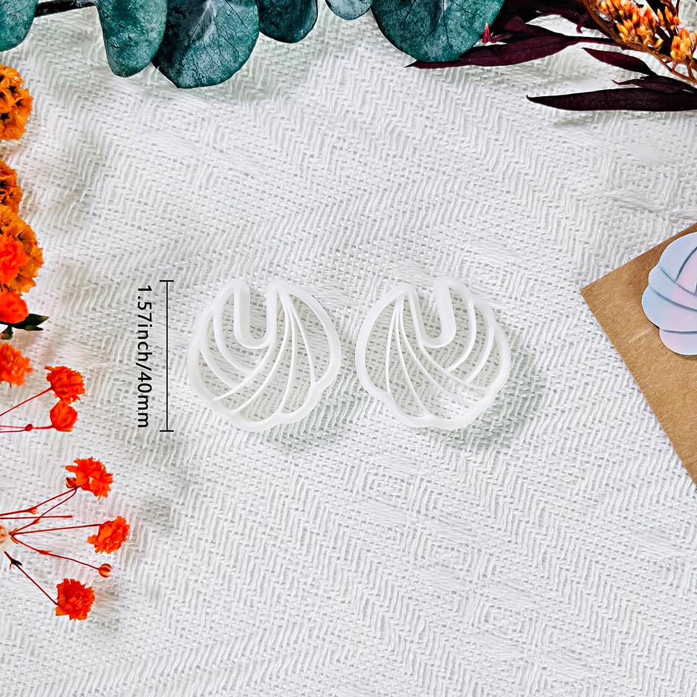 Polymer Clay Cutters – 2PCS Shell Swirl & Abstract Arch Clay Cutters for Polymer Clay Jewelry, Clay Tools and Earring Cutters for DIY Crafts and Earring Kit - Image 2