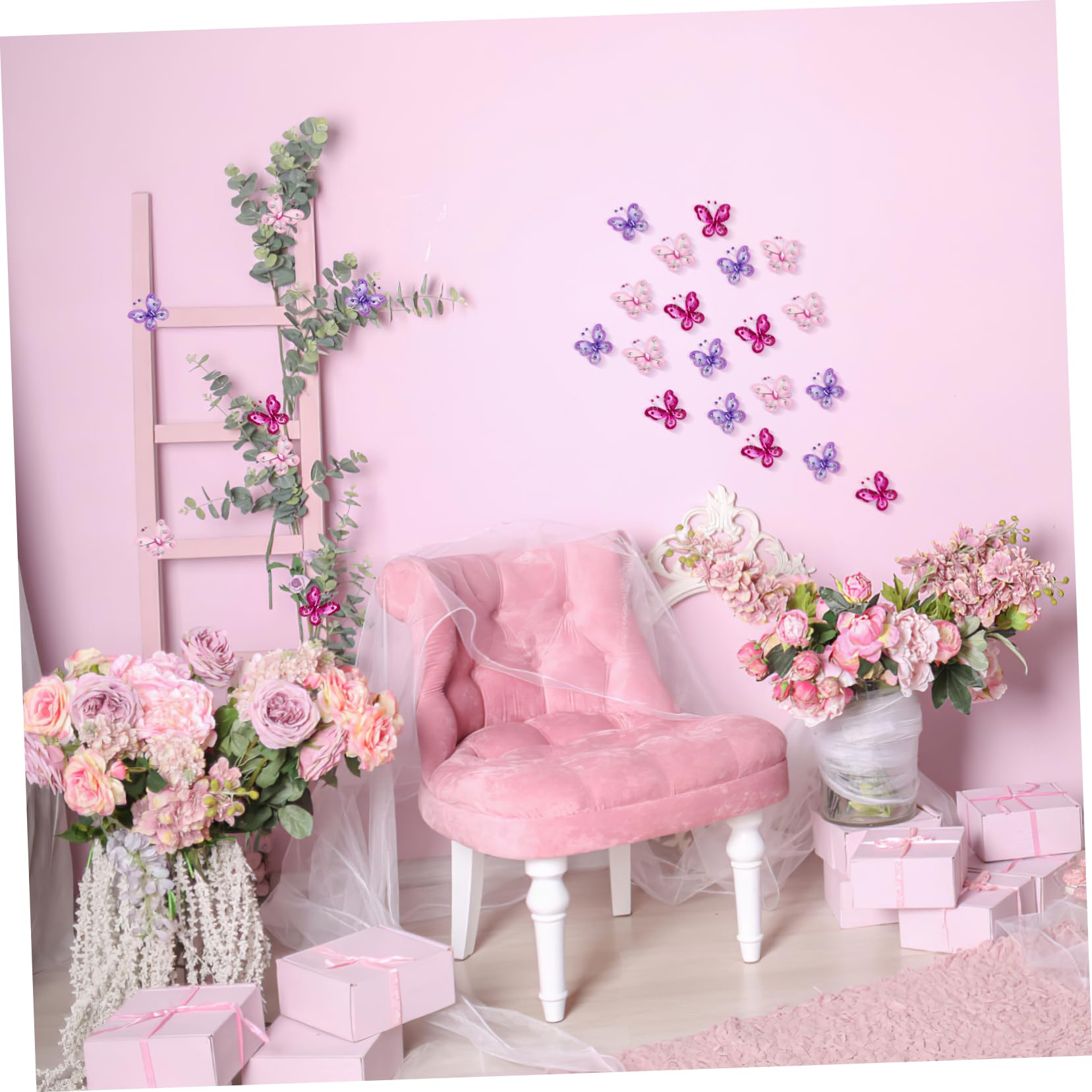 OSALADI 5 Sätze Teiliges Schmetterlings Dekorationen Mit Glitzersteinen Organza Schmetterlinge Für DIY Hochzeitsfeiern Partys Und Wohnraumgestaltung Bastel Accessoires Für 36 Stück * 5