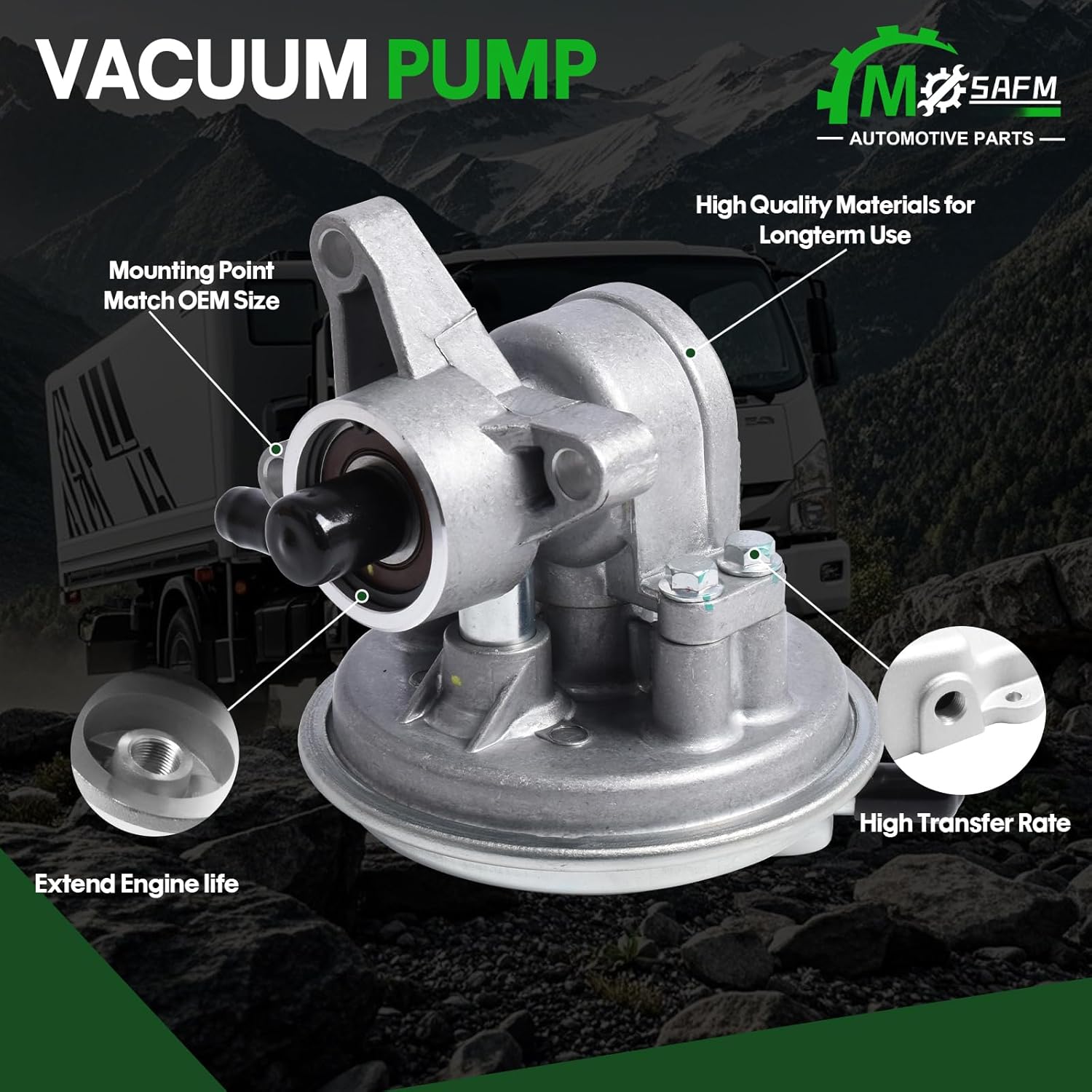 Vacuum Pump for 1995-2019 Isuzu NPR NPR-HD Gas V8 L96, LQ4, LY6, L31, L05 Crew Cab, Compatible 3.0L 3.9L 4.8L 5.2L 5.7L 6.0L- Replace OE 8972410351, 904-862, 97241035, 290KT00020