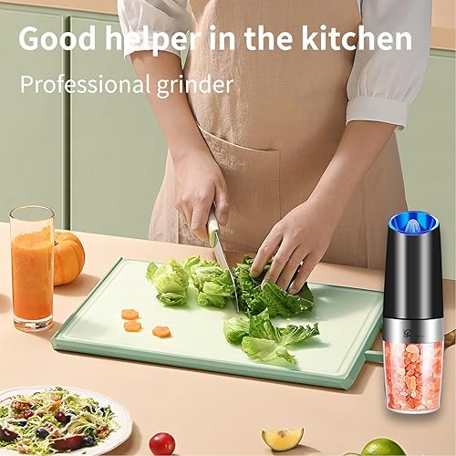 Miniatura 2 de LCK Molinillo de pimienta automático, molinillo de pimienta de inducción por gravedad, molinillo de sal eléctrico, luz LED con batería, operación