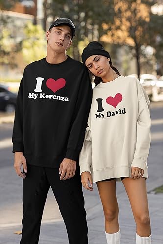 Miniatura 4 de Camisa personalizada con texto personalizado con foto de texto personalizada, camiseta con texto en inglés "I Heart My Girl", regalo para él y ella,