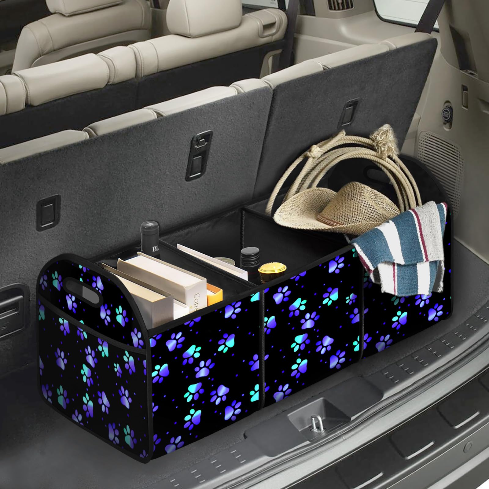 Galaxy - Organizador plegable para cajuela, almacenamiento automotriz, multicompartimento, gran capacidad