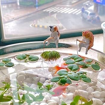 絵画 。手描き【水槽の中のきれいな金魚とかわいい猫たち】 絵画 。手描き【水槽の中のきれいな金魚とかわいい猫たち】 絵画