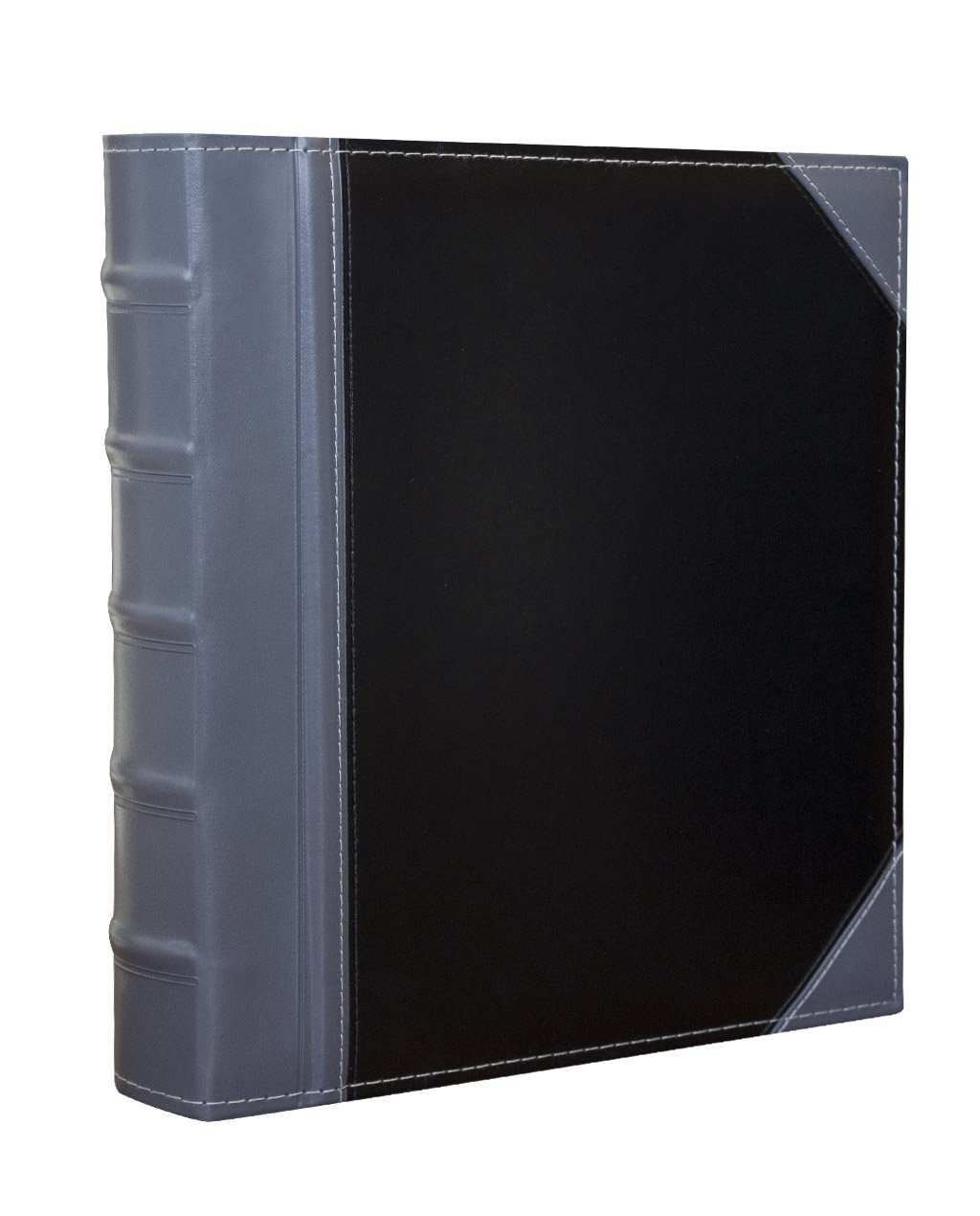 Executive Binder, English Leather 2 Tone with Stitching and Ribbed Spine, Heavy Duty 1.1/2" Inch 3 D-Ring with Buster, Holds 350 8.5"x 11" Sheets (