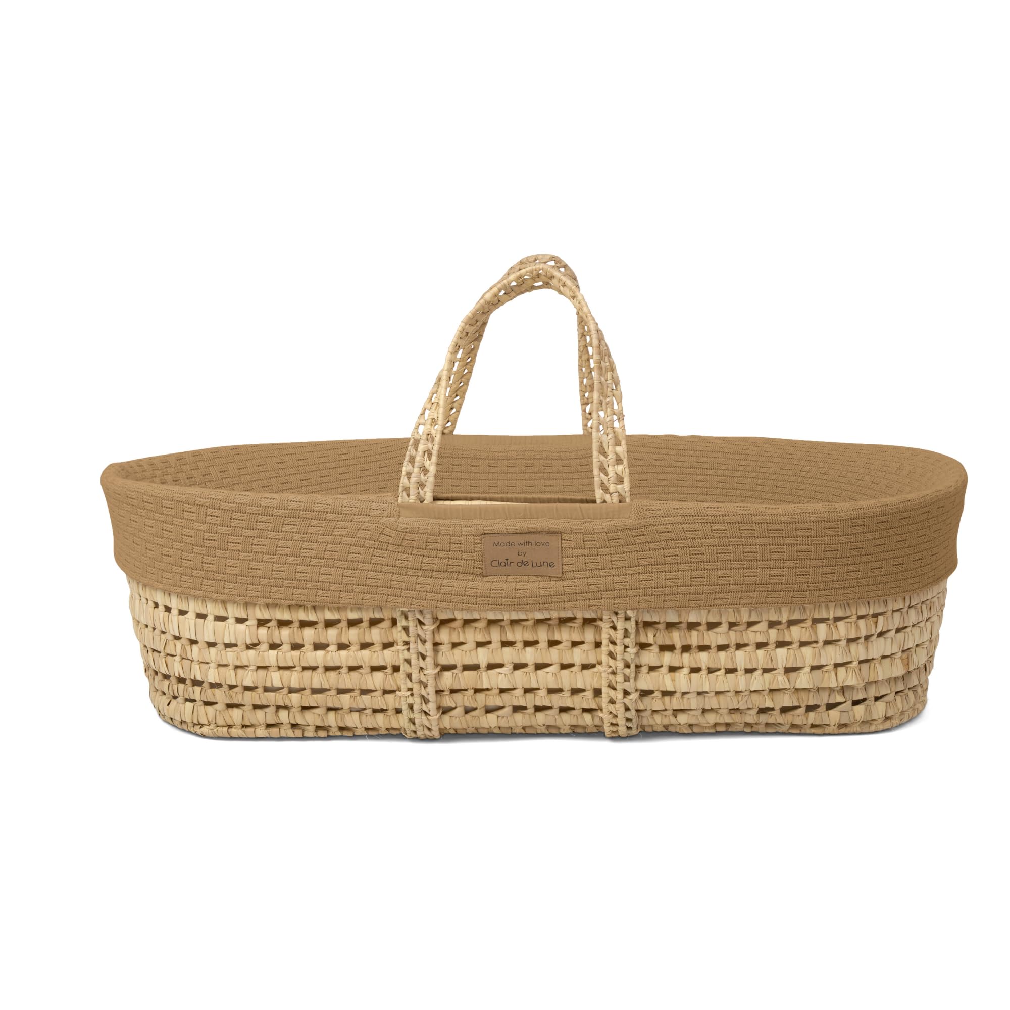 Clair De Lune Organic Knitted Palm Moses Basket Beige