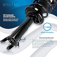 Vista 1701 de Detroit Axle - Kit de suspensión delantera de 10 piezas para Chevy Aveo Aveo5 Pontiac G3 Wave 2 Ready Struts Assembly 2 Enlaces de barra