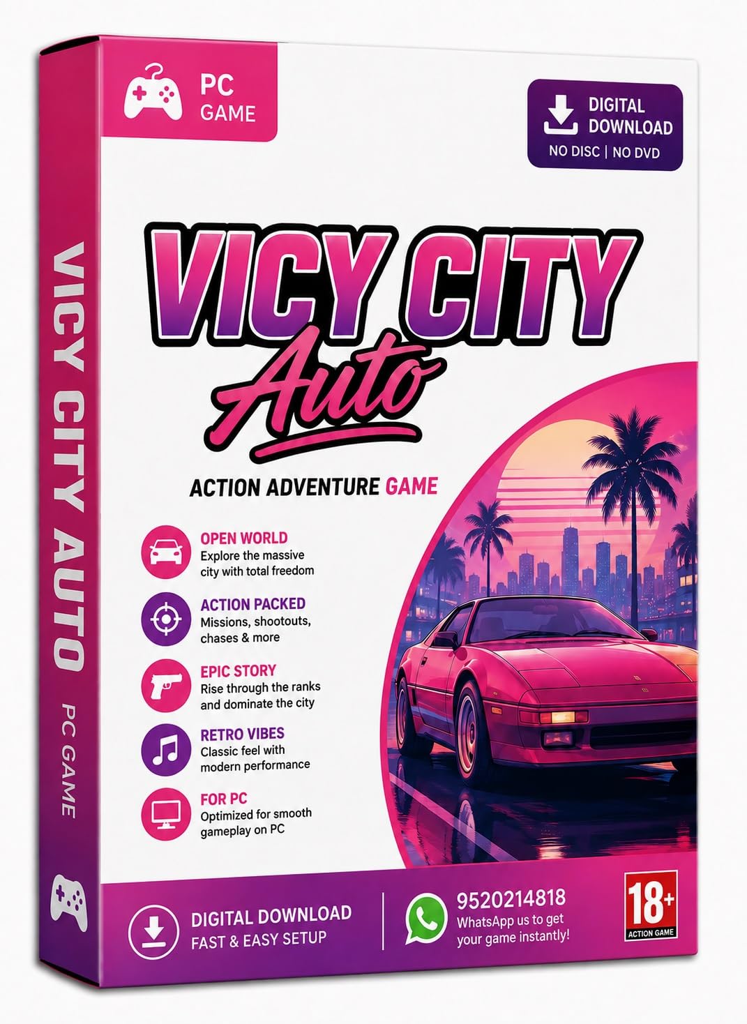 Vicy City Auto Open World Action Game for Windows PC Digital Download Offline Gameplay Easy Installation Instant Access-image-12
