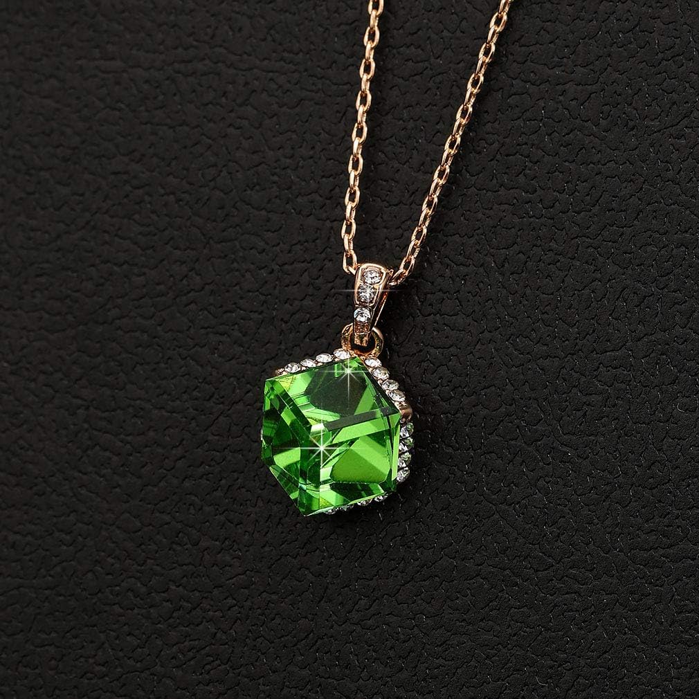 EVEVIC Color Changing Cubic Austrian Crystal Pendant Necklaces for Women 14K Gold Plated Hypoallergenic Jewelry - Image 3