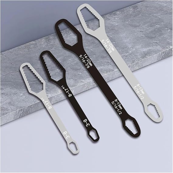 Adjustable Multi-Function Wrench with Double Head (3 mm and 22 mm) for Exterior Assembly and Renovation(Black,S)