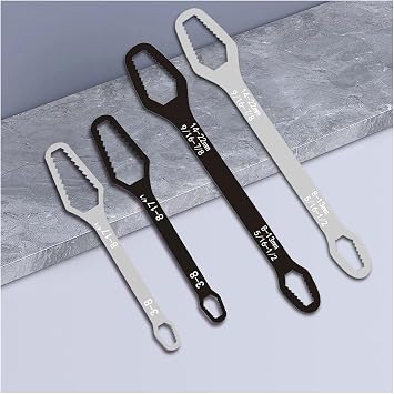 Adjustable Multi-Function Wrench with Double Head (3 mm and 22 mm) for Exterior Assembly and Renovation(Black,S)