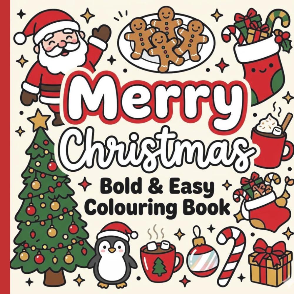 Merry Christmas: Bold & Easy Coloring Book