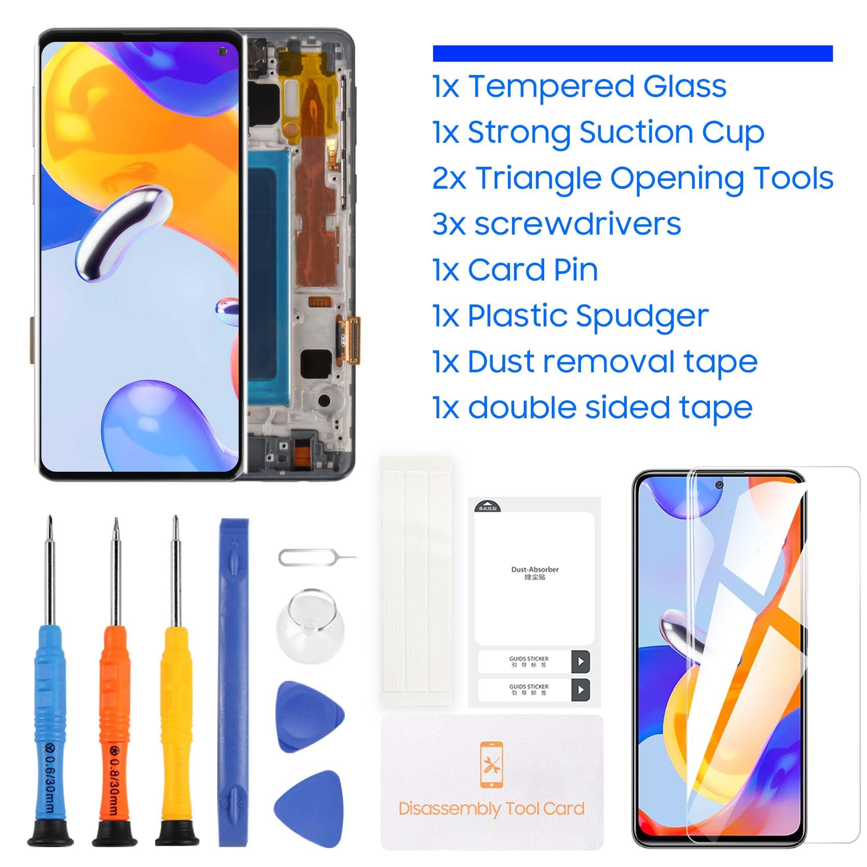 Écran LCD TFT pour Samsung Galaxy S10 G973 SM-G973F SM-G973U SM-G973W SM-G9730 Remplacement de l'écran LCD Écran Tactile Digitizer Assemblée avec Outils (6.1" Noir avec Cadre)