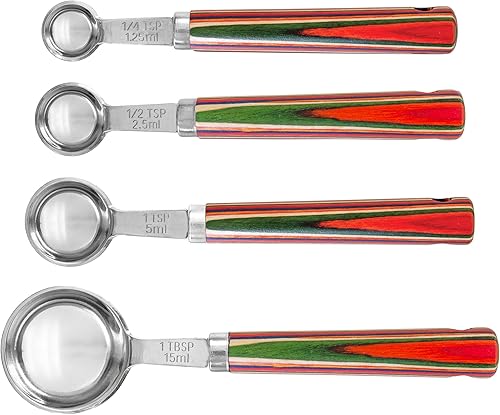 Baltique Marrakesh Collection - Juego de cucharas medidoras de 4 piezas, incluye 14 cucharadita, 12 cucharadita, 1 cucharadita y 1 cucharada