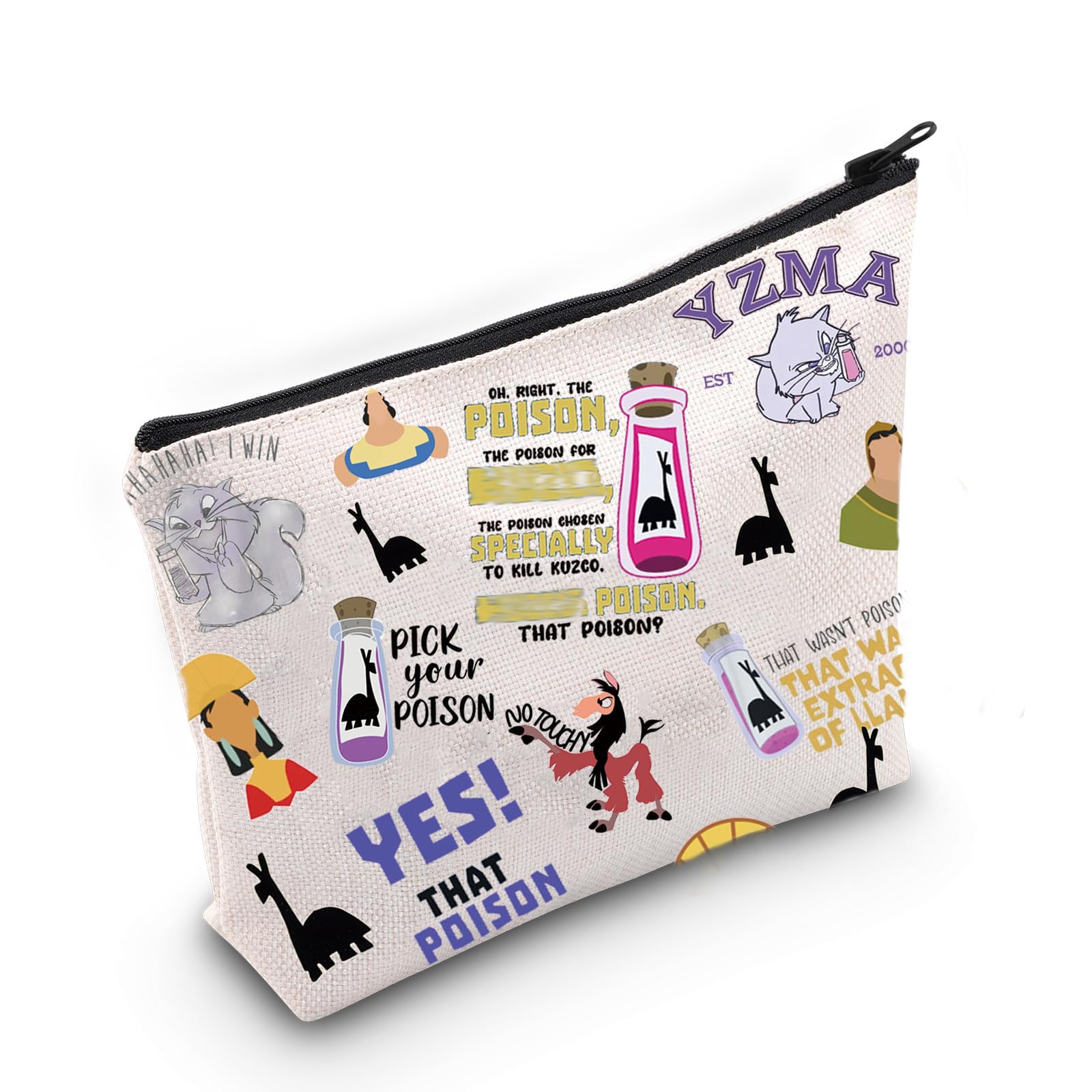 Cartoon Movie Merchandise Gift Kuzco Emperor Movie Cosmetic Bag For Movie Fans Kuzco's Poison Zipper Pouch