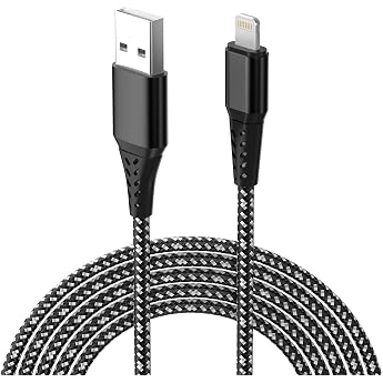 MTAKYI Phone Charging Cable Quick Charging Cable 5 m / 16 ft Extra Long Nylon Braided Lead Phone Charging Cable for Apple iPhone 14/13/12/11 Xs Max/XR/XS/X / 8/8 Plus / 7/7 Plus / 6s / 6s Plus / 6/6
