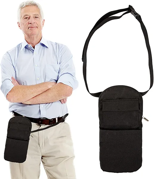 Nephrostomy Tube and Drainage Bag Cover with Adjustable Waist Strap & Catheter Pipe Cover for Nephrostomy Outer Bag Holder (Black)