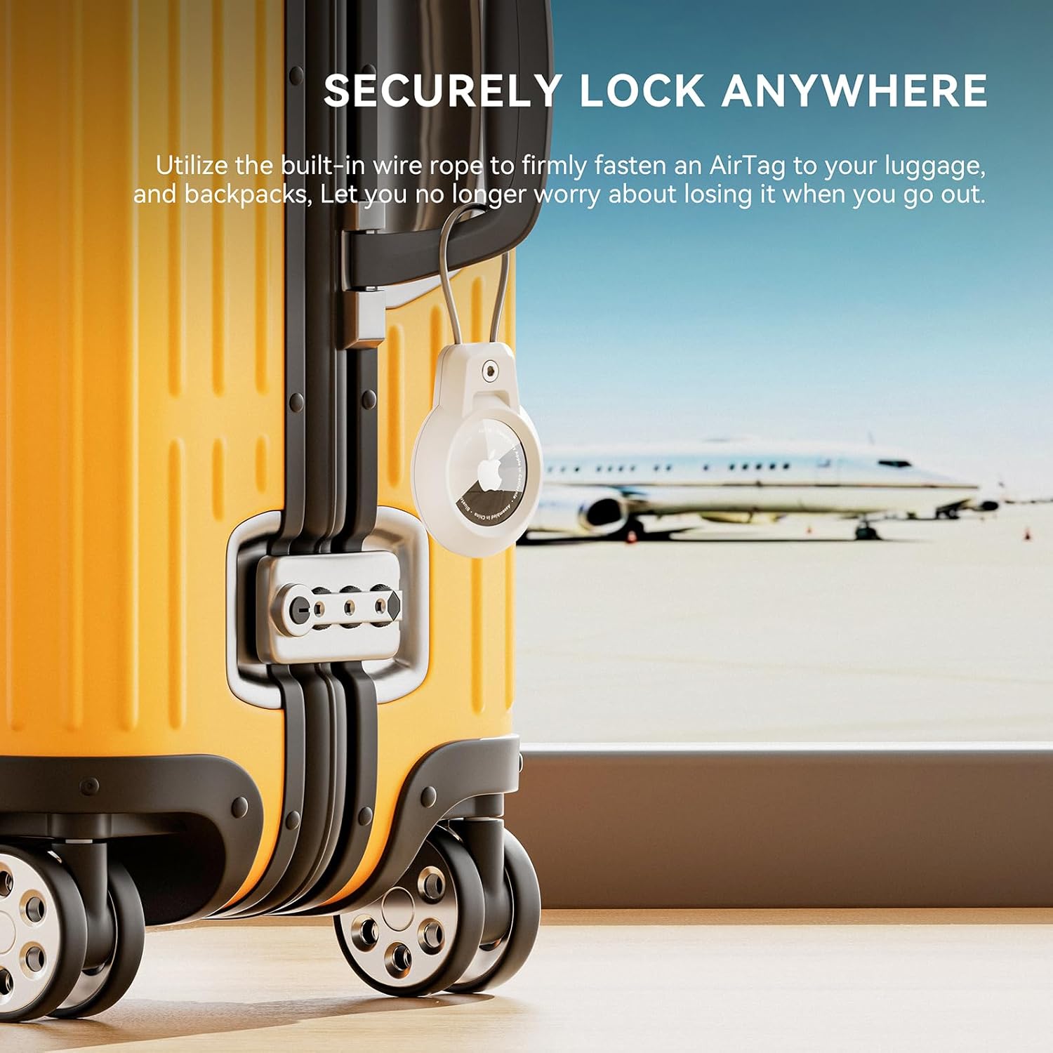 Gitfos AirTag Holder, Airtags 4 Pack AirTag Keychain Holder with Wire Cable - Robust & 360° Protective fit Apple AirTag Holder for Luggage, Backpack, Keys, Ring Car Key Chain.-2 Blue/White/Black - Image 4