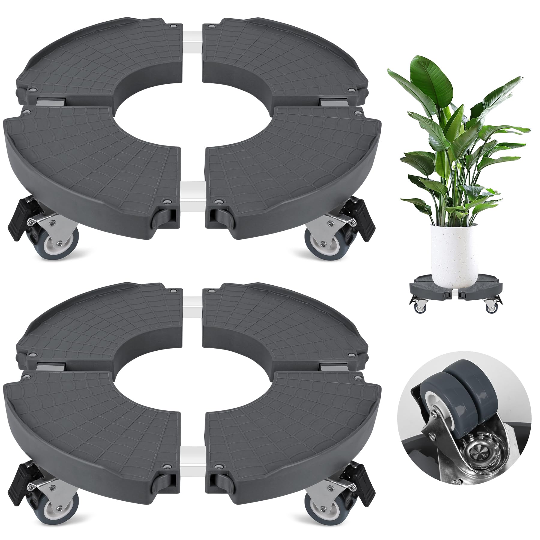 Rolling Plant Caddy Stands - 2 Pack, Heavy Duty -15
