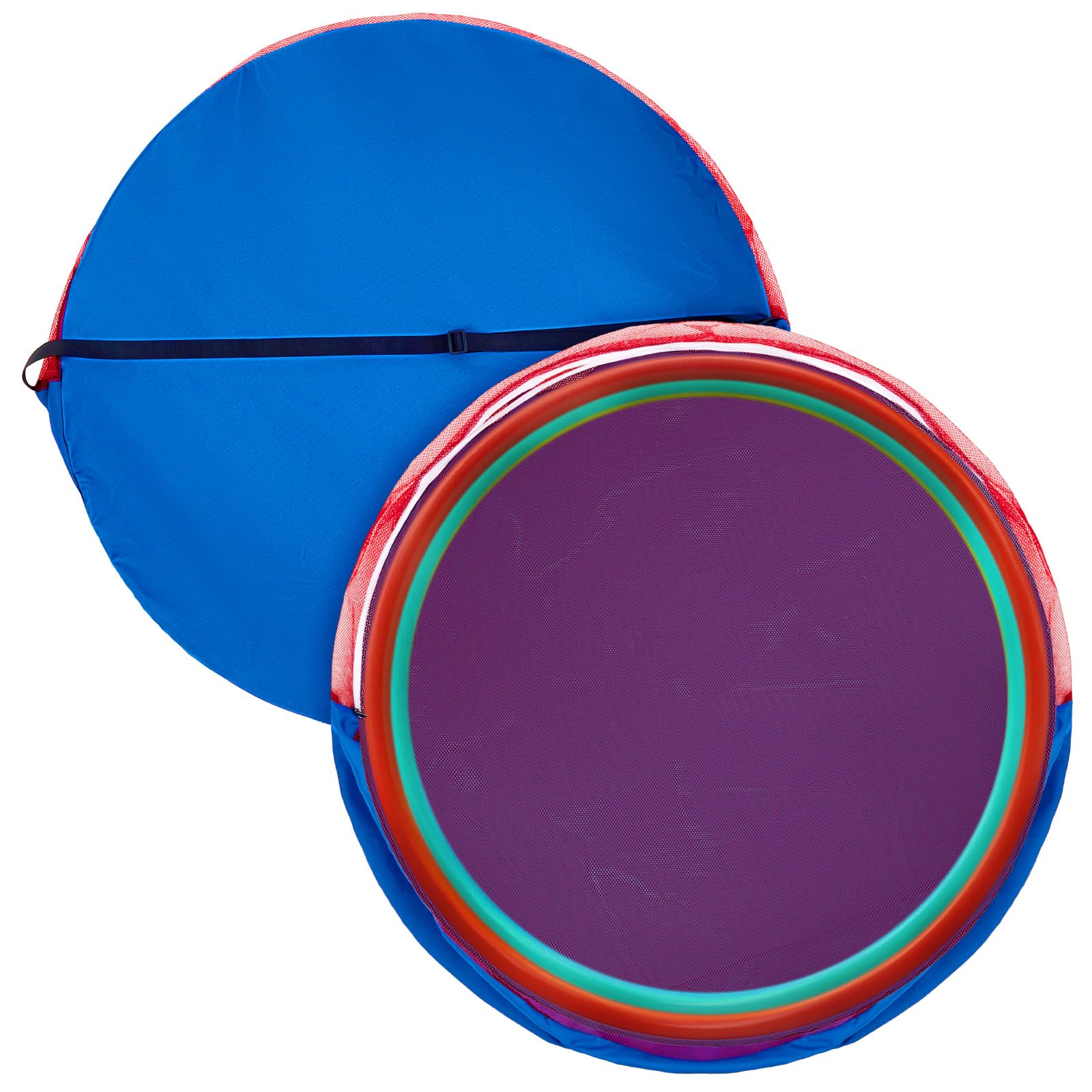 Hillsuren Blue Hoop Storage Bag 37 Inch Extra Large Exercise Hoop Bag Obstacle Exercise Gymnastics Ring Plastic Storage for Adult Gymnastics Equipment Fitness Practice Games Educational Activities