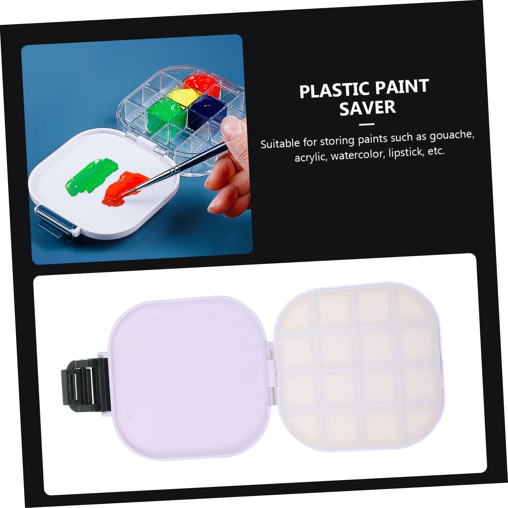 jojofuny 2 Ensembles Boîte De Peinture Art Pigment Palette Aquarelle Plateau Aquarelle Mélange Plaque D'affichage Couleur Étain Plastique Couleur 2 Pièces * 2