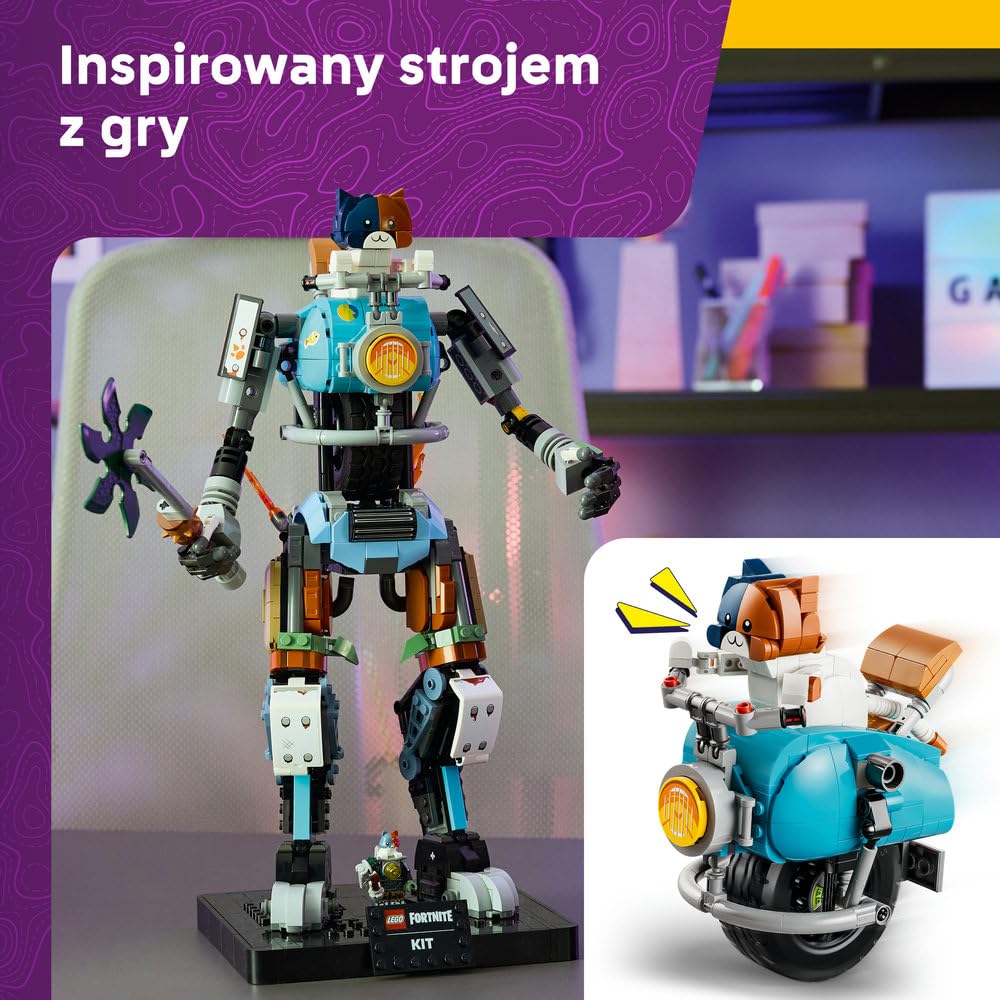 LEGO Fortnite Kitek 77081 | KIT kolekcjonerska figurka, do zabawy i ozdoby, prezent dla fana Fortnite 12+, zestaw klocków dla dzieci, 1230 elementów