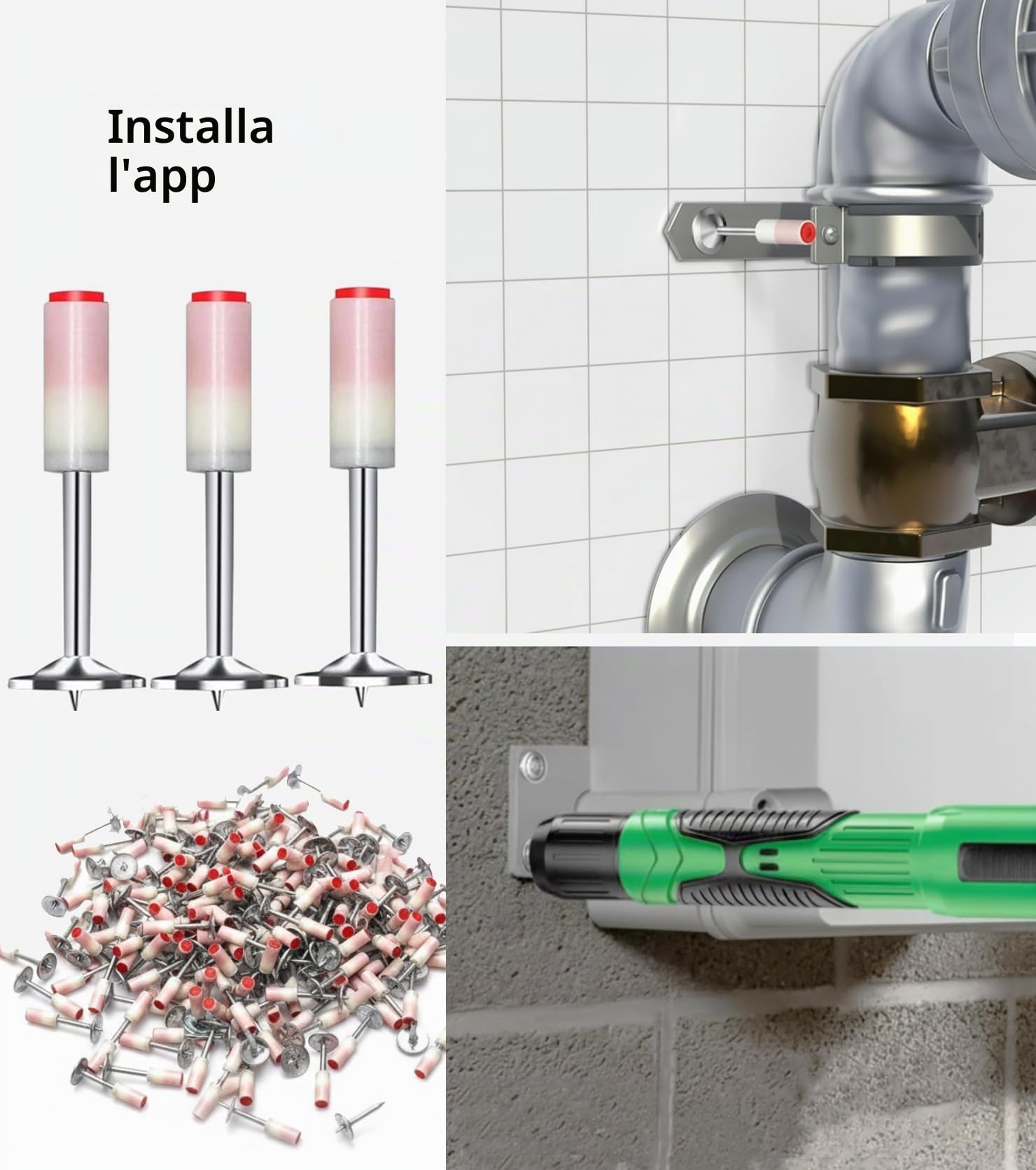 400 chiodi per sparachiodi per unghie ad aria compressa,chiodi in cartongesso, 7,3 mm chiodo in acciaio, chiodi da parete, chiodi per cemento armato per soffitti in cemento, pareti