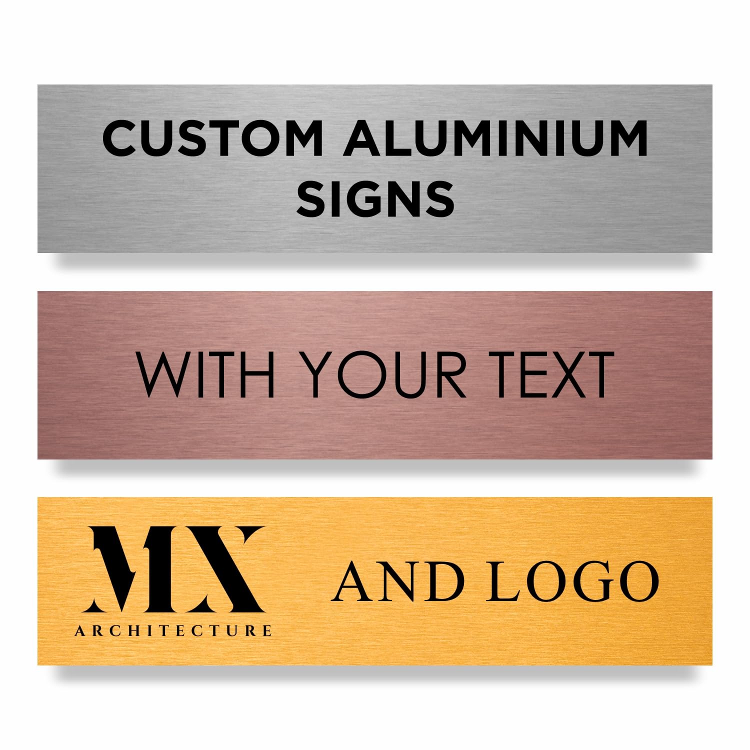 Slimline Aluminium Custom Office Door Sign by ViroDisplay® – Rigid Aluminium – 200 x 50mm - Customisable Office Sign – Durable Printed Surface – Self-Adhesive Fixing — image 1