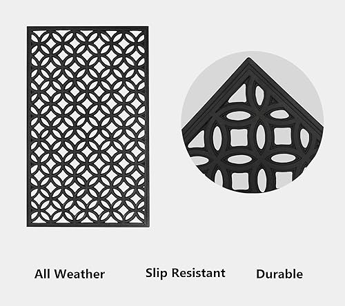 Miniatura 4 de IRONGATE Felpudo de goma para todo tipo de clima, tapete de bienvenida con explosión de sol, tapete antideslizante duradero para interiores y