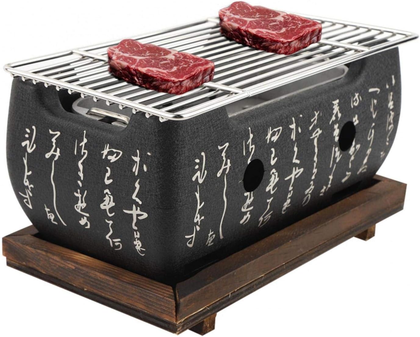 BHDD Japanese Yakiniku Grill, Portable BBQ Stove with Japanese Heat Resistant Charcoal Stove, Independent Carbon Chill, for Yakiniku, Robata, Yakitori, Takoyaki, Barbecue