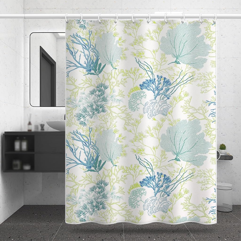 NZPOST Cortina de Ducha de baño Cortinas de bañera Cortina de Puerta de baño de Cocina Cortina de Ducha Impermeable de poliéster Cortina Bloqueada de baño con Ganchos para Ho