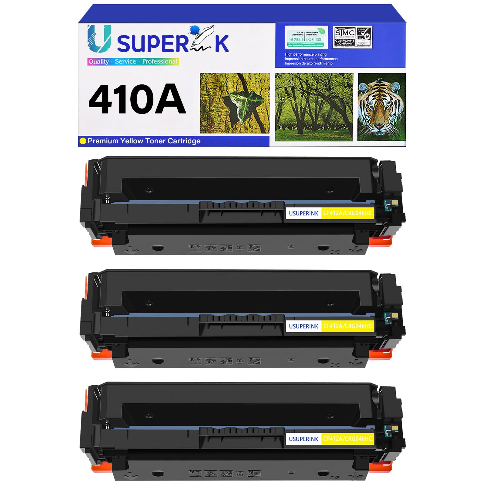USUPERINK Toner Cartridge Compatible for HP CF412A 410A to use with Color Laser Jet Pro M477fdw M477fdn MFPM477fnw M452dw 452dn 452nw MFP M377dw