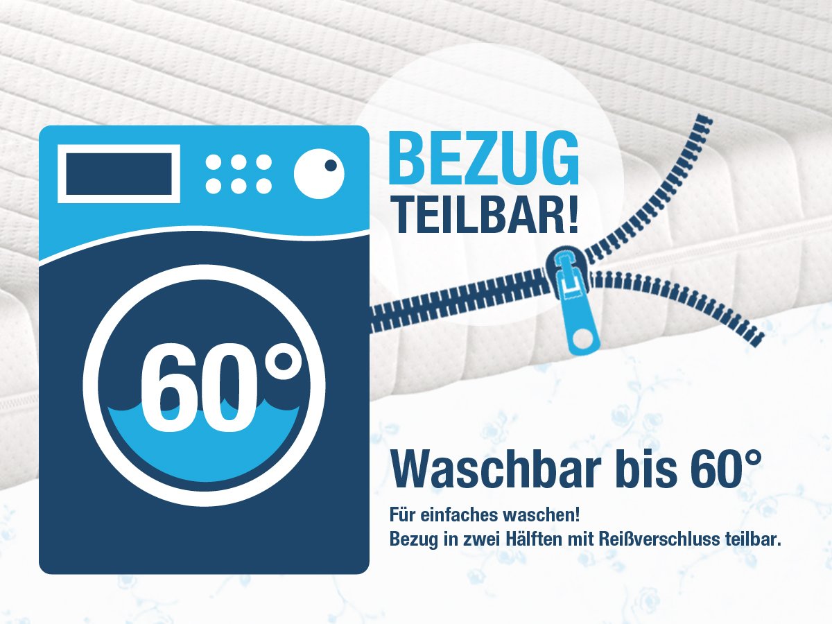 BMM Razze materasso per bambini 90x200 cm, grado di rigidità H2, materasso in schiuma fredda certificato Öko-Tex, materasso per giovani adatto a tutti i letti, Sviluppo prodotti in Germania.
