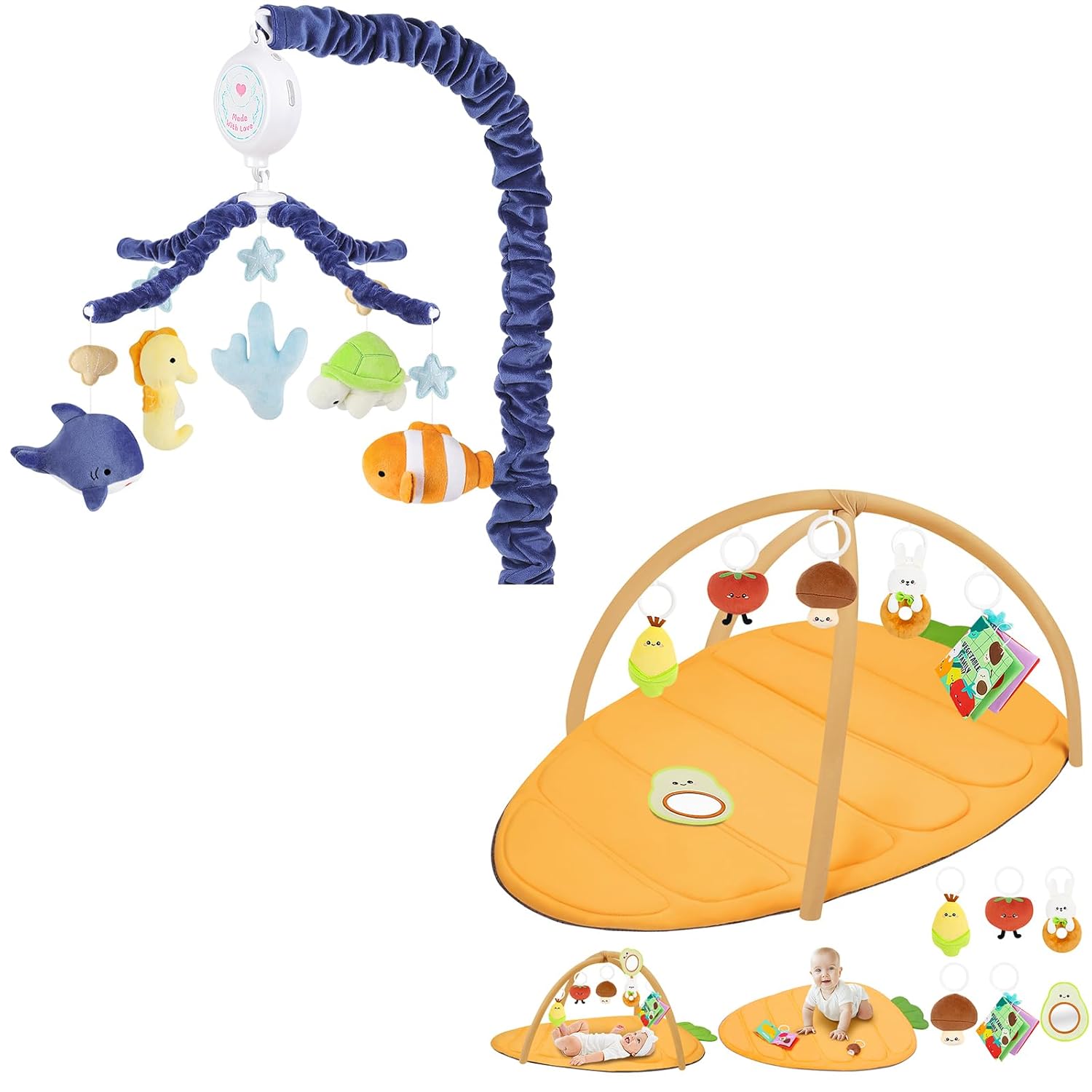 Ocean Musical Crib Mobile with 12 Lullabies + Carrot