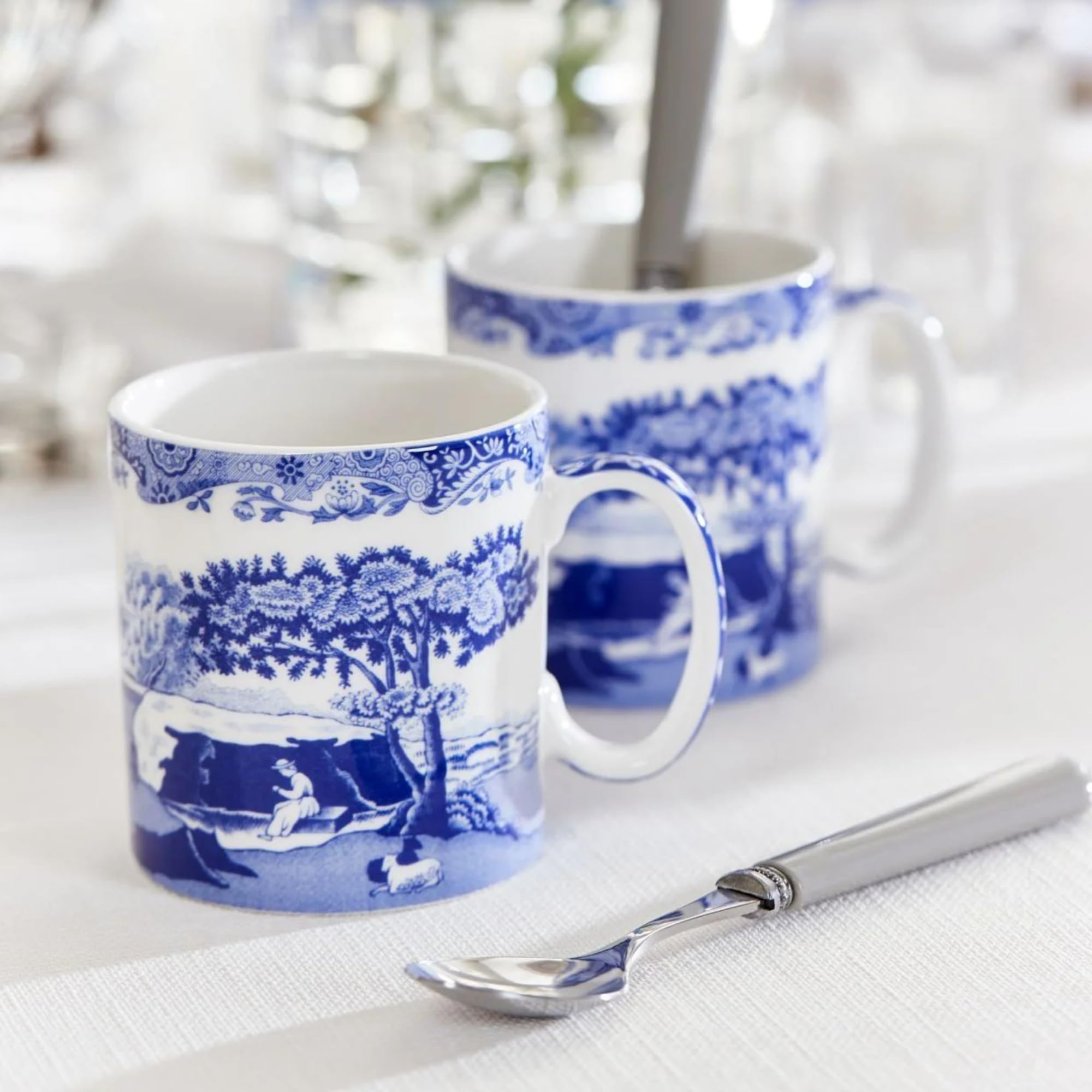 Amazon.com: Spode Blue Italian 16 盎司(約473.6 毫升)巨型杯- 風景