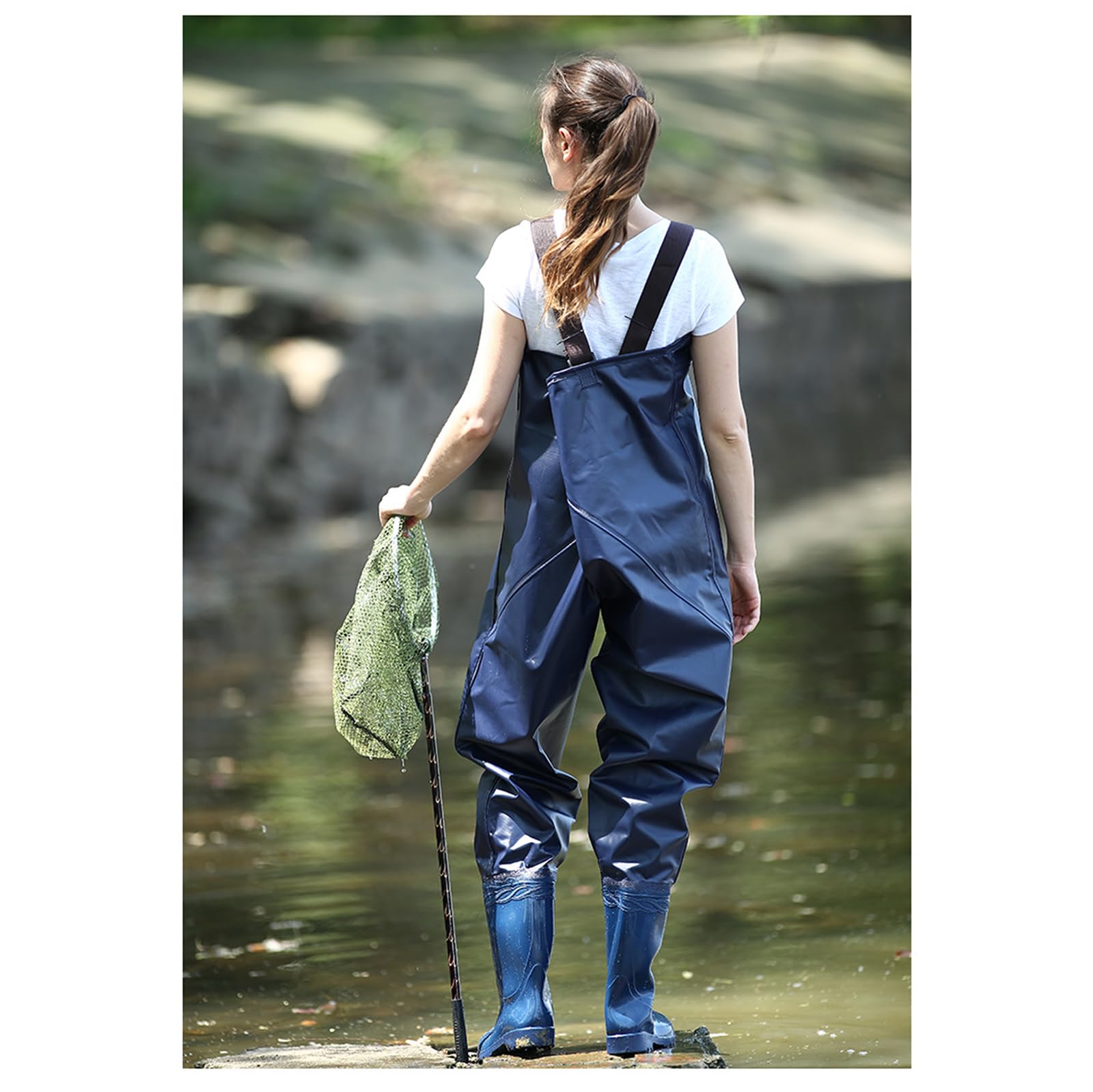 Pantalones de pesca con botas para hombres evitan filtraciones agua