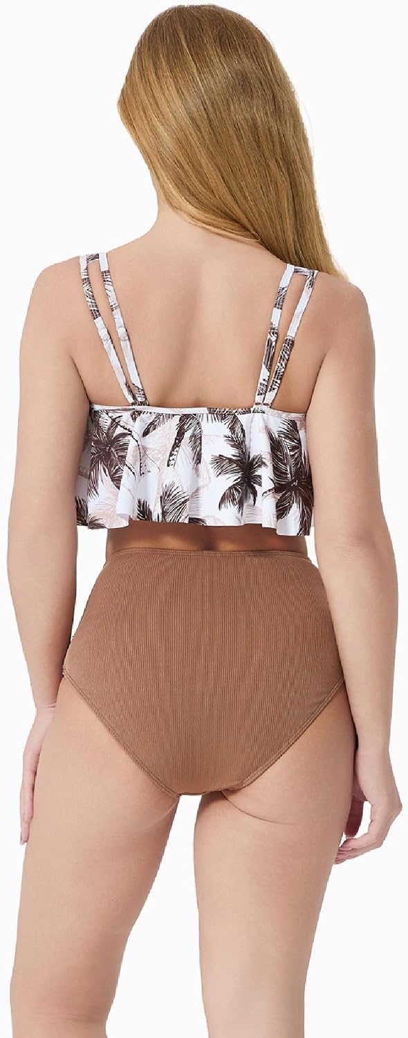 PATPAT Family Matching Swimsuits Two Piece Hawaiian Tropical Beach Bikini and Swim Trunks Set Mommy and Me Bathing Suits