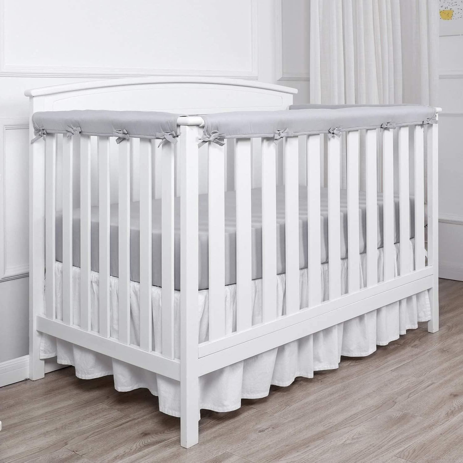 3 pc breathble cover setsreversible teething guardsoft anti-collision strip corner cover gray-3pc