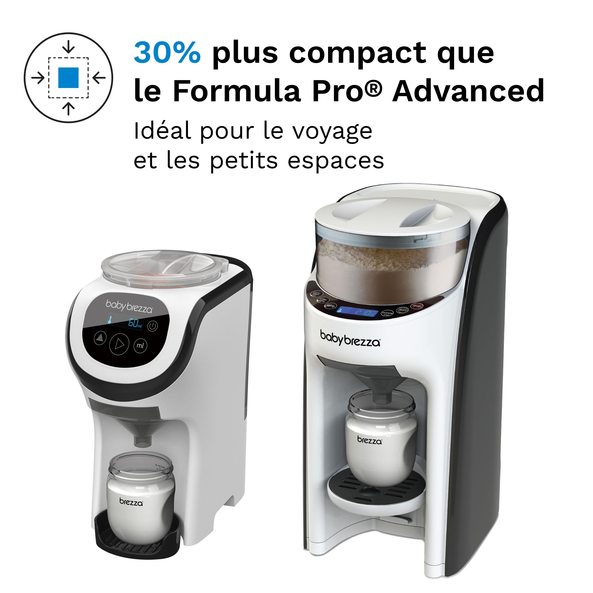 Baby Brezza - Préparateur de biberons automatique compact Formula Pro Mini | Idéal pour les petits espaces et facile à transporter en voyage – Un biberon chaud prêt en quelques secondes