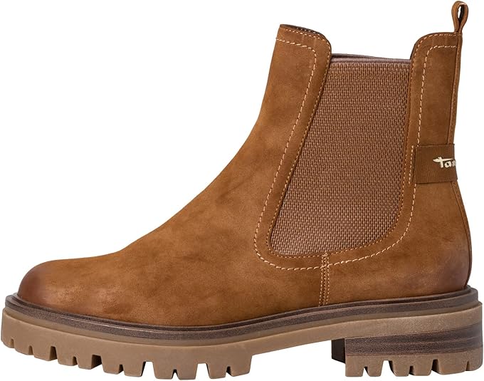 Tamaris Damen Chelsea Boots – Stiefeletten Mit TOUCHit-Fußbett & Blockabsatz