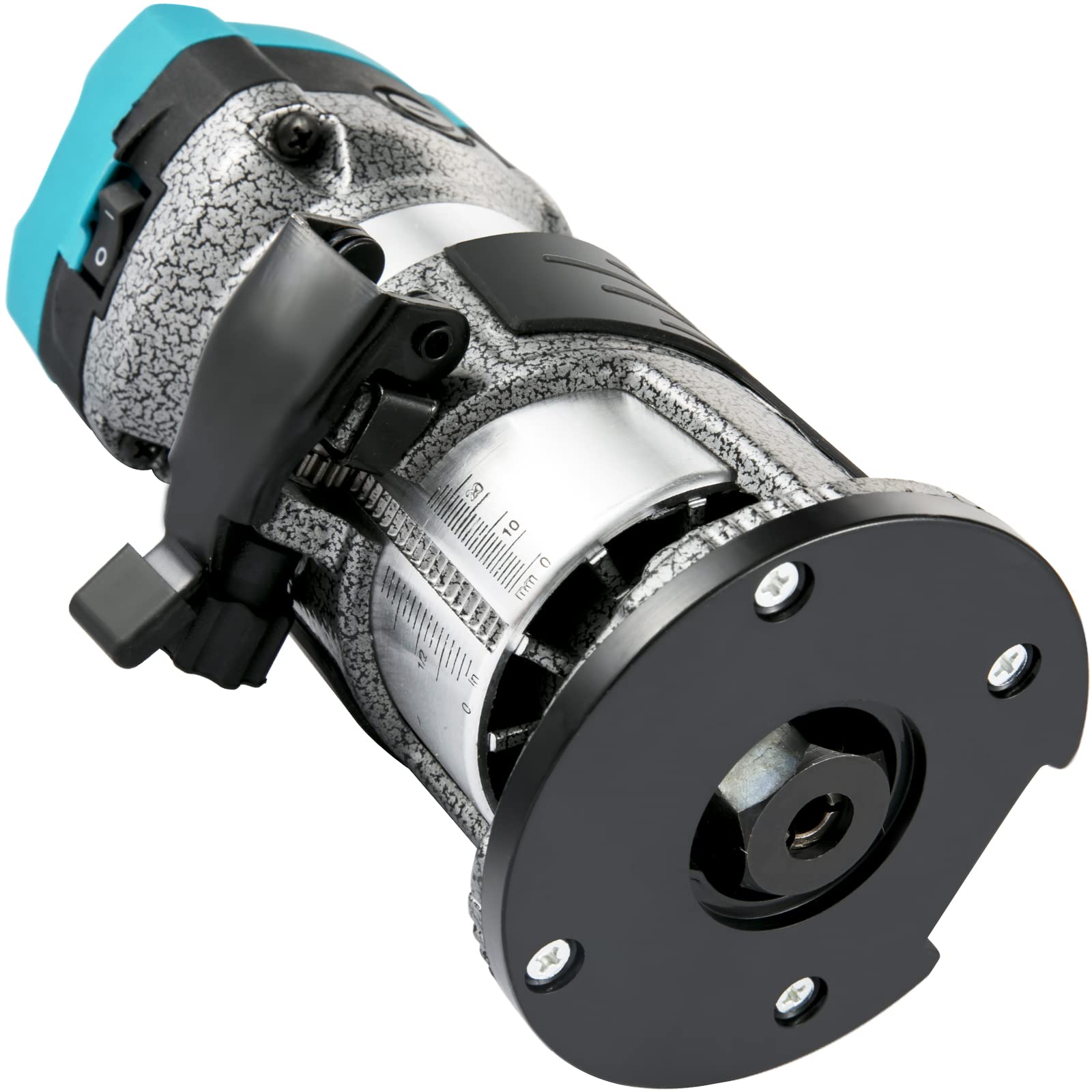 VEVOR Fresa per legno singola mano 33000 giri/min, base fissa, base di inclinazione, base sommergibile, base offset, 3 pinze da 6,35/6/8 mm, fresa da 6/8 mm, guida curva, lega di alluminio