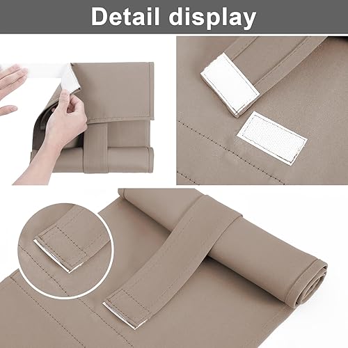 Miniatura 6 de Cortinas de puerta francesa 100% opacas, sin arrugas, oscurecimiento de la habitación, bloquean la luz y el calor a través del vidrio. Cortinas de