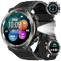 Baolubao Smartwatch Uomo, 1.45" Orologio Smartwatch con Torcia/Bussola Orologio intelligente
