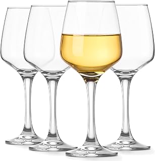 Glasmark KROSNO 1992 Weißweingläser Weingläser Set 4 Stück 270 ml Transparent Spülmaschinenfest, Durchsichtig